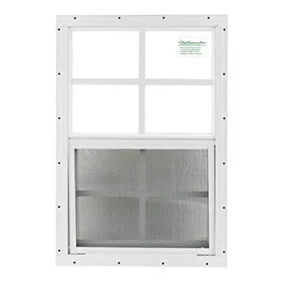 Shed Windows and More 14" X 21" White Flush Mount, Playhouse Windows, Chicken Coop Windows