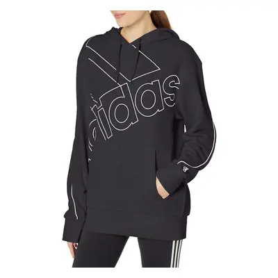 adidas Women's Essentials Brand Love Hoodie Black/White X-Small