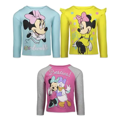 Disney Minnie Mouse Daisy Duck Big Girls Pack T-Shirts Pink/Yellow/B