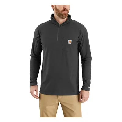 Carhartt Men's Force Relaxed Fit Midweight Long-Sleeve Quarter-Zip Mock-Neck T-Shirt Carbon Heat