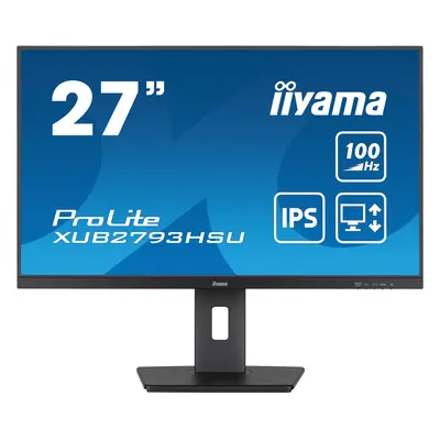 68,6cm/27" (1920x1080) iiyama ProLite XUB2793HSU-B7 16:9 FHD IPS 1ms 100Hz HDMI DP Speaker Pivot