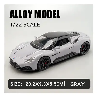 (Gray) Large 1/22 Maserati MC20 Sport Car Alloy Model Car Diecast Metal Scale Collection Vehicle