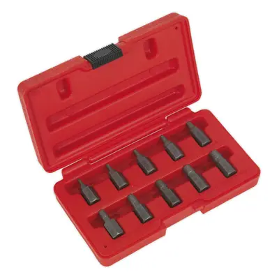 10 Piece Multi-Spline Screw Extractor Set - Reverse Spiral Design - Hex Head