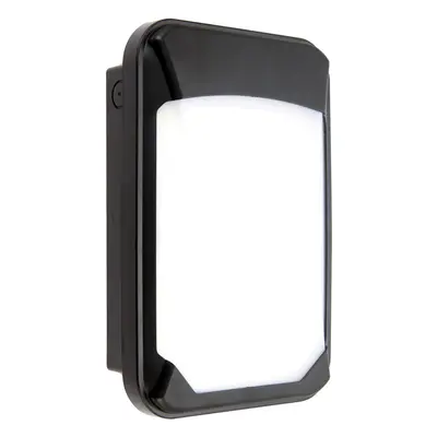 Outdoor IP65 Bulkhead Wall Light - Cool White LED - Black Plastic