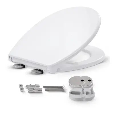 AREBOS toilet seat with soft-close mechanism | toilet seat oval universal | (max. load kg) | Toi