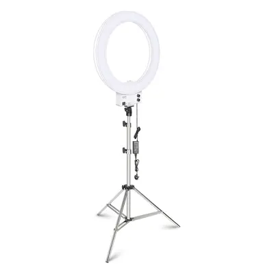 Neewer 18-inch White LED Ring Light with Silver Light Stand Lighting Kit Dimmable 50W 3200-5600K