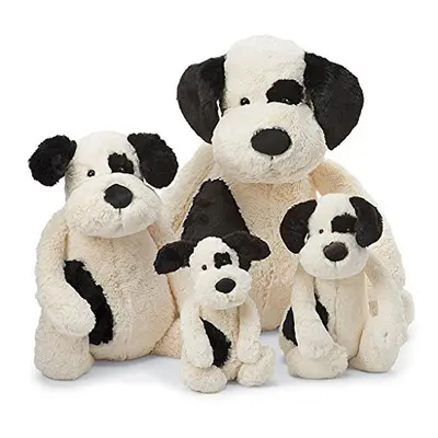 Jellycat Bashful Black and Cream Puppy Stuffed Animal, Small, inches