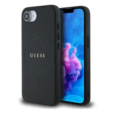 Guess PU Grained Classic Logo Case with MagSafe for iPhone 16e 6.1" Black - GUHMPSE4PGHSMMK