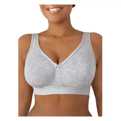 Fruit of the Loom Womens Plus-Size Wireless cotton Bra Heather grey 44DD