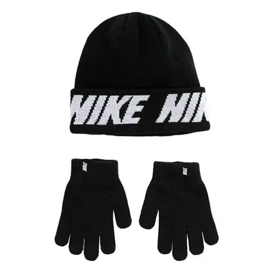 Nike Big Boy's 2-Piece Repeat Stripe Hat & Gloves Set (8/20 Black)