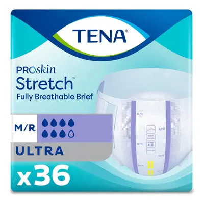 TENA Stretch Ultra Disposable Incontinence Briefs Count (Pack of