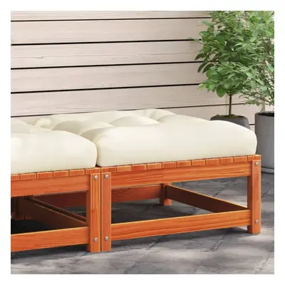 vidaXL Patio Footstool with Cushion Wax Brown Solid Wood Pine