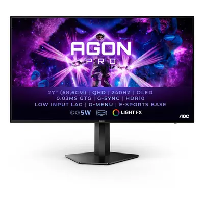 AOC AG276QZD computer monitor 67.3 cm (26.5") x pixels Quad HD OLED Black