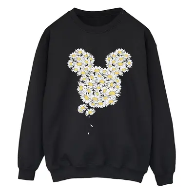 (S, Black) Mickey Mouse Womens/Ladies Chamomile Head Sweatshirt