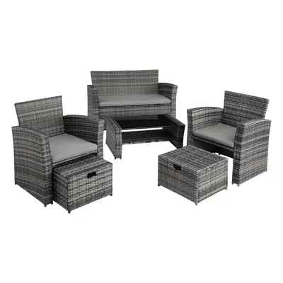 6pc Tectake Rattan Modena Garden Furniture Set