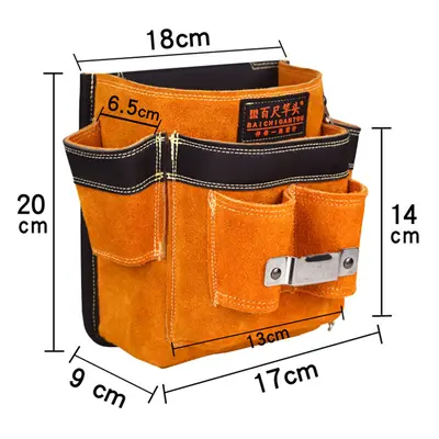 (Option 3) Retro Pouch Hardware Organizer Multipurpose Artificial Leather Portable Tool Bag Hold