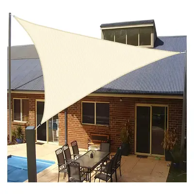 SUNLAX Sun Shade Sail 16'x16'x16' Beige Triangle Canopy Shades for Outdoor Patio Pergola Cover S