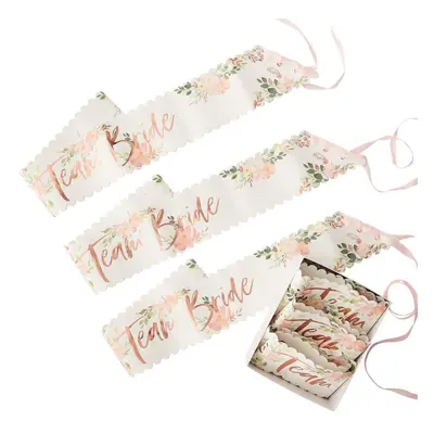 Team Bride Floral Sashes x6