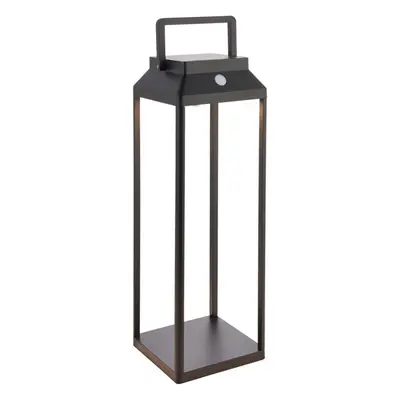 450mm Solar Powered Outdoor Table Lamp - Warm White LED - Textured Black