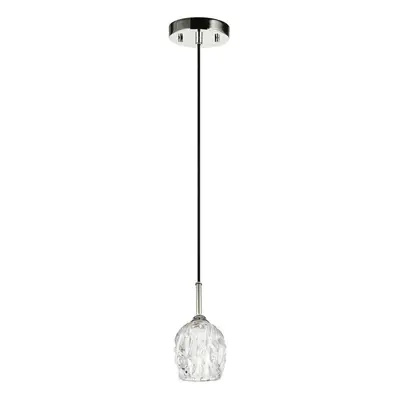 1 Bulb Ceiling Pendant Light Fitting Highly Polished Nickel LED G9 3.5W