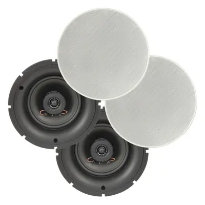 4 Pack 5.25" OHM Low Profile Ceiling Speakers Way Wall Mount Slim Line