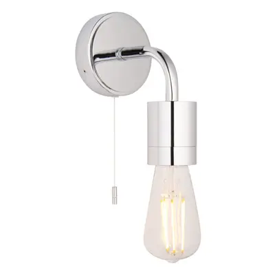 Polished Chrome Plated Bathroom Wall Light - IP44 Rated - Modern LED Sconce Lamp