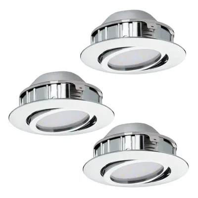 3 PACK Flush Ceiling Downlight Chrome Recessed Spotlight 6W Built in LED