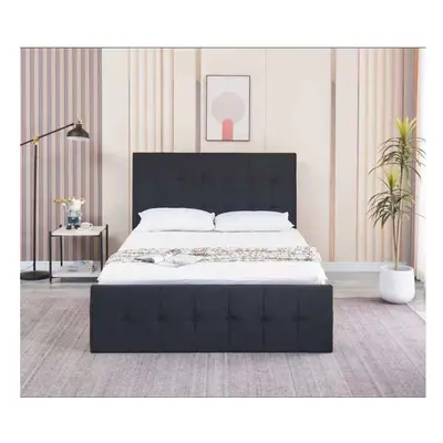 Ottoman Storage Bed black 3ft single and mattress velvet cushioned bedroom