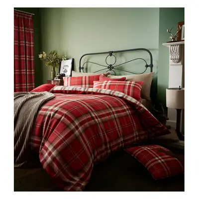 Edinburgh Full RED Tartan Plaid Reversible cotton Duvet Set Quilt cove