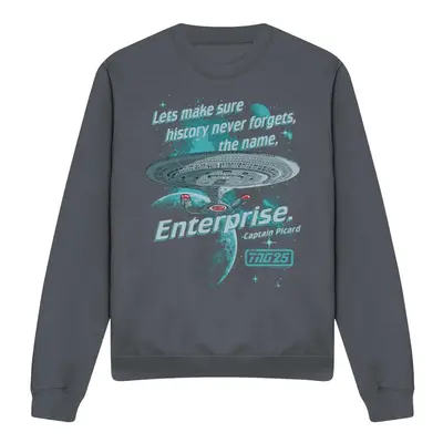 (L, Charcoal) Star Trek Unisex Adult Never Forget Sweatshirt