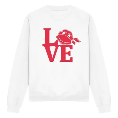 (L, White) Teenage Mutant Ninja Turtles Unisex Adult Love Valentine's Day Sweatshirt