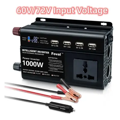 (black, 60V/70V 220V Universal) Dual Voltage Auto Switching Dc 12v&24v;48v&60v;60v&70v To Ac 220