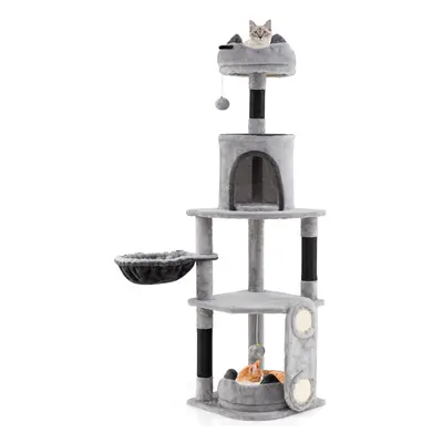 Tall Cat Tree Indoor Cats Multi-level Large Cat Tower With Condo-Grey