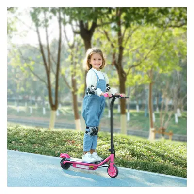 AIYAPLAY Electric Scooter for with Dual Brakes & Colourful Light, Pink