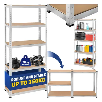 Garage Shelving - heavy-duty galvanised steel frame, height-adjustable shelves