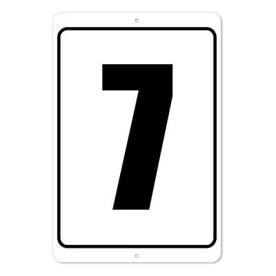 Numbered Sign | x Aluminum Outdoor/Indoor Sign/Area Marker, Curbside Number (7)