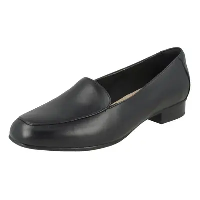 (UK 5.5, Black) Ladies Clarks Low Heeled Loafers Juliet Lora - E Fit