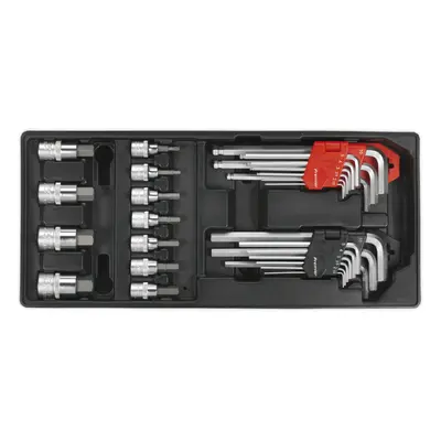 29 Piece PREMIUM Hex / Ball-End Hex Key & Socket Bit Set with Modular Tool Tray