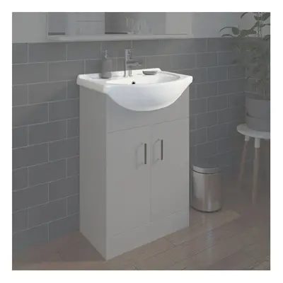 Bathroom WC Basin 550mm Compact Sink Single Tap Hole White BASIN ONLY