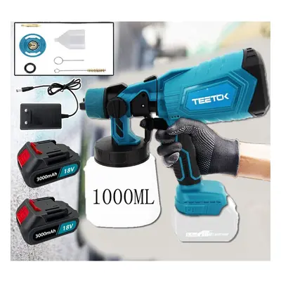 1000ML Cordless Paint Sprayer +2xBattery+Charger-Makita 18V Compatible