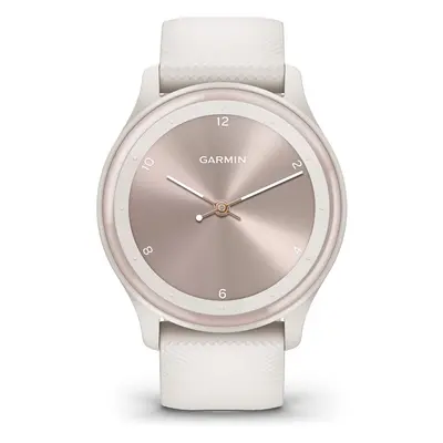 Garmin vÃ­vomove Sport Hybrid Smartwatch with Hidden Touchscreen Display, White Cream Silicone