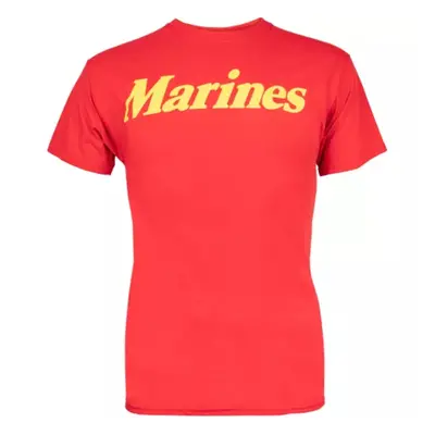 Marines TShirt Red Yellow Imprint Small