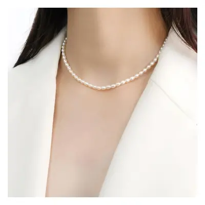 (white, 45cm) Natural Freshwater Pearl Necklace For Women Pretty Fashion Jewelry Gifts Vintage K