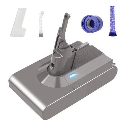 6000mAh for Dyson V8 Battery Animal Absolute Fluffy SV10 Cordless Vacuum Cleaner with Filters UK