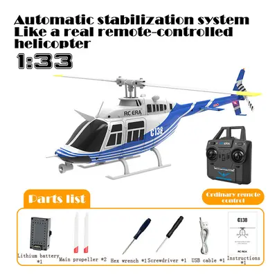 (RC C138 BLUE 1B) RC ERA C138 1:36 Remote Control Simulation RC Bell Helicopter Altitude Hold 2.