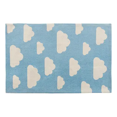 Kids Rug Cloud Print x cm Blue GWALIJAR