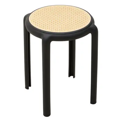 (Black) PCS Plastic Backless Stacking Stool