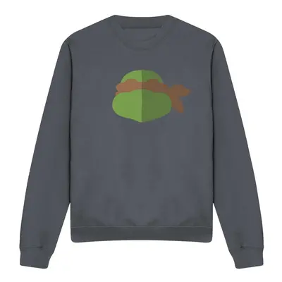 (XXL, Charcoal) Teenage Mutant Ninja Turtles Unisex Adult Michelangelo Face Sweatshirt