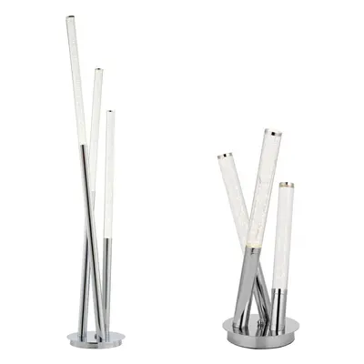 Standing Floor & Table Lamp Set Chrome & Acrylic Multi Arm Icicle Spike Light