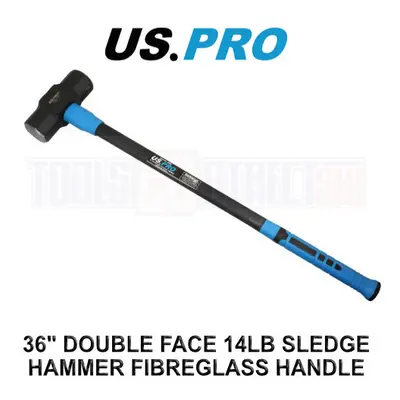 US PRO Tools 36" Double Face 14lb Sledge Hammer With Fibreglass Handle